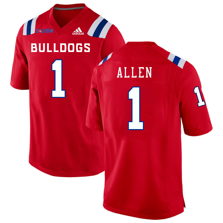 Men-Youth #1 Cyrus Allen Louisiana Tech Bulldogs 2023 College Football Jerseys Stitched Sale-Red